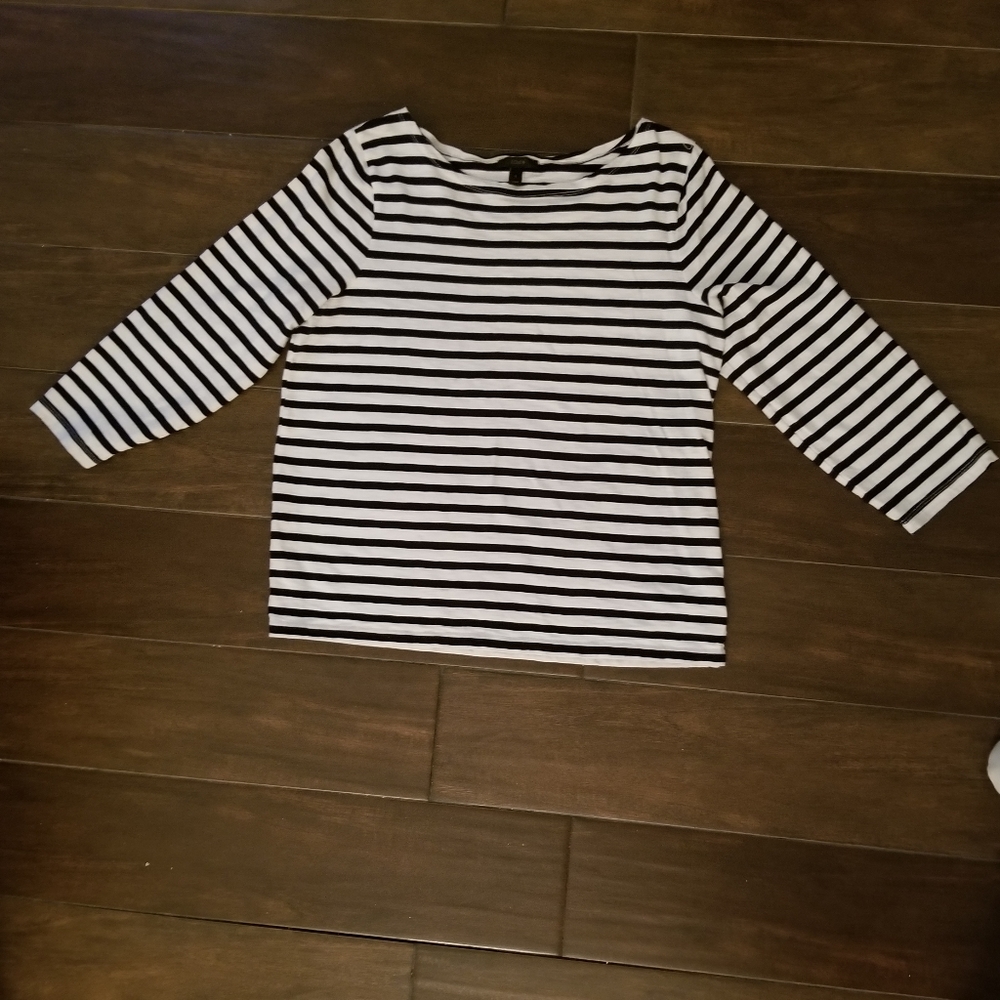 J. Crew Stripped Boatneck Top L